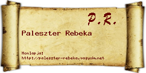 Paleszter Rebeka névjegykártya